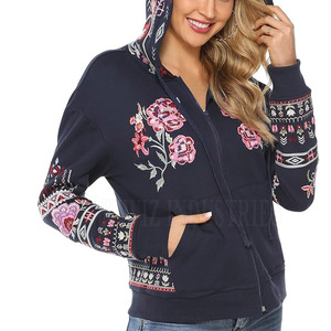 เสื้อมีฮู้ดแขนยาวสำหรับสตรีทปักลายทำจากวัสดุที่ดีที่สุด - Product Image 1
