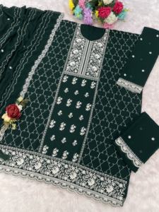 ชุดคุर्ตาปาลาซโซคุณภาพส่งออกจากอินเดีย ผ้าจอร์เจตต์เทียม พร้อมงานปักเลื่อมหนัก ชุดสัลวาร์ - Product Image 3