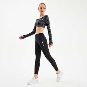 Black Camo Seamless Crop Top Comfortable Camisoles & Tanks - Product Image 3