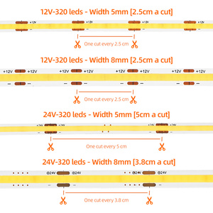 High Quality Flexible COB <strong>Led</strong> <strong>Light</strong> Strip IP20 320leds/m 3000k 4000k 6000k COB <strong>Led</strong> Strip <strong>Light</strong> - Product Image 2