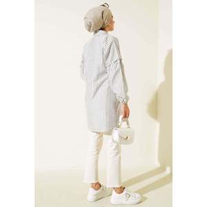 Camisa Tobillera Elástica Rayas Blanco - Product Image 4