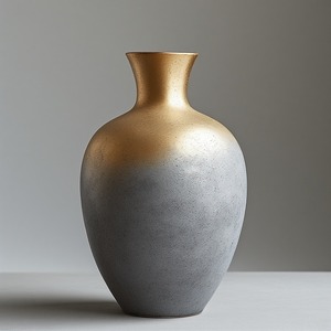 Vase en métal design artisanal avec une brillance lisse parfaitement créé pour l'affichage de fleurs saisonnières et des intérieurs élégants - Product Image 1