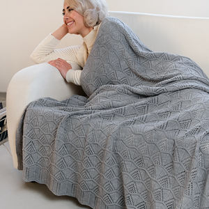 100% acrylique EMILY couverture 130*170 cm couleur grise maison jardin Textiles de maison couvertures jette d'autres couvertures - Product Image 3