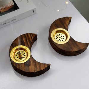 <b>Wooden</b> Moon Shape Incense Burner Candlestick Ornament Ramadan Crescent Incense Holder Home Aromatherapy <b>Desktop</b> Decoration - Product Image 6