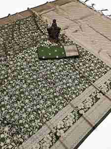 Vêtements occasionnels Soft Khadi Georgette Avec Tissage Travail Saree Femme Mode Vente en Gros Usine Fabricant et Fournisseur - Product Image 6