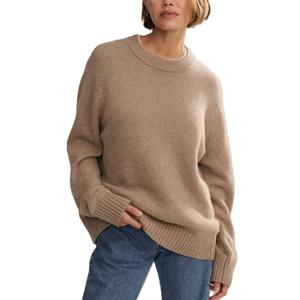 Suéter Holgado Informal para Mujer, Otoño-Invierno, Cuello Redondo, Diseño Sólido, 100% Acrílico, Transpirable - Product Image 1