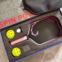 Raquette de pickleball en fibre de carbone T700 à nid d'abeille, édition femme, rose léopard, noyau EPP, approuvée USAPA, durable, entraînement professionnel, enfants