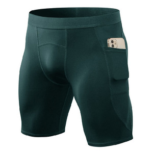 Shorts de sport pour la vente directe, en tissu 100 % polyester et nylon, taille haute élastique, pour l'entraînement sportif et la gym - Product Image 1