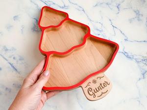 Plateau de service décoratif élégant cerf Silhouette en bois magnifiquement conçue Accents de vacances festifs - Product Image 6