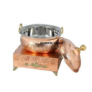 Réchauffeur d'aliments de luxe en cuivre design traditionnel fait à la main en gros plat de nourriture classique élégant chaud vente - Product Image 4