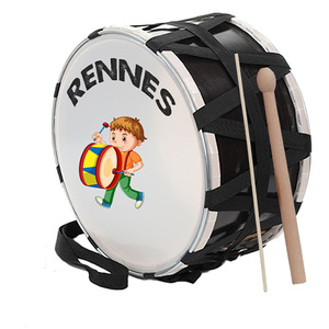 กลองเด็ก Rennes DVL-30BRW ดีไซน์พิเศษ น้ำหนักเบา ทนทาน ขนาด 30 ซม. (12 นิ้ว) เครื่องดนตรีประเภทตีกระทบแบบออร์ฟ ทำจากพลาสติกและไม้ - Product Image 1