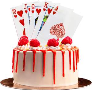Décorations de gâteaux de poker, cartes à jouer, décoration comestible en gaufre, jeu de cartes à jouer, décoration de gâteau pour soirée <span class=keywords><strong>casino</strong></span> à Vegas, fournitures pour fêtes - Product Image 1