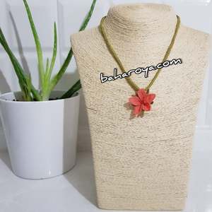Turuncu Çiçek Kolye İğne Oyası Borulu Moda Colgante Halsızlar - Product Image 1