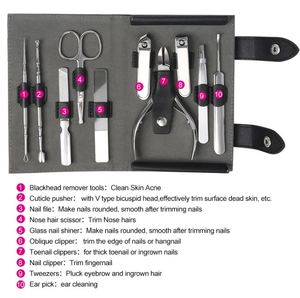 Kit de manucure pédicure professionnel coupe-ongles en acier inoxydable tondeuse à cuticules ensemble de toilettage de soins personnels avec étui de voyage en PU - Product Image 6