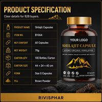 Kapsul Vegan Organik Shilajit Himalaya, Penambah Energi Murni & Pendukung Imunitas 600mg untuk Pria Wanita Dewasa