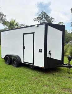 Livraison gratuite, remorque à café mobile entièrement équipée de 8 pieds pour les petites entreprises de rue, chariot de vente de boissons à expresso pour les cafés - Product Image 4