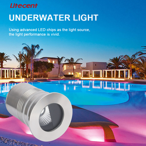 Litecent 1W IP68 Wasserdichtes DC24V LED Unterwasser licht Marine Grade Edelstahl 316L Pool leuchte mit RGB & DMX512 Steuerung - Product Image 2