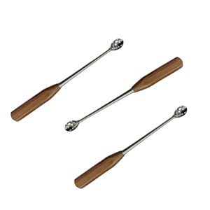 Cureta de hueso de animal pequeño con mango de madera Instrumento quirúrgico dental para curetaje de implante de articulación de perro - Product Image 4