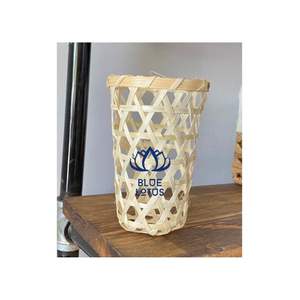 Bambou Tissé En Gros Mini Stockage Petit Panier Plat Tasse Protection Contenants De Service Cadeau Pain Fruits Tissage Poubelle - Product Image 1