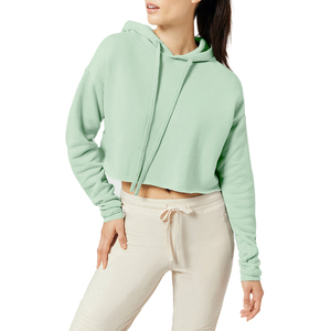 Sweat-shirts à capuche courts pour femmes personnalisés, respirants, vente en gros, décontractés, 2026, sweat-shirts à capuche courts surdimensionnés pour femmes, personnalisés - Product Image 1