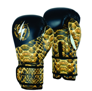 Guantes de boxeo con diseño de serpiente impresos digitales hechos de cuero de vaca genuino con soporte de muñeca de Velcro Fabricante OEM - Product Image 1