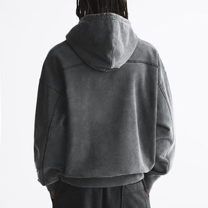 High quality 100% cotton acid washed hoodie High Street Series Washing old <b>sweater</b> stone washed <b>vintage</b> hoodie - Product Image 2