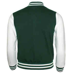 Custom Luxury <b>Black</b> Leather Sleeve Letterman Jacket for <b>Men</b> Canvas Fabric - Product Image 2