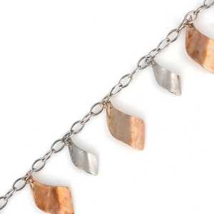 Pulsera de tenis de plata de ley 925 bicolor con patrón ondulado, accesorio de moda - Product Image 3