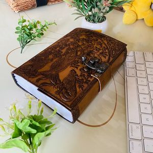 Handmade da ràng buộc Tạp Chí độc quyền Cổ Điển Retro B5/A7 du lịch sổ phác thảo khóa gần hơn bìa cứng dập nổi màu nước giấy - Product Image 4