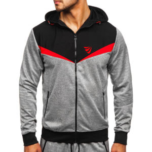 Venta al por mayor personalizado 100% poliéster hombres ropa deportiva transpirable cremallera completa manga larga invierno chándal conjuntos de talla grande - Product Image 2