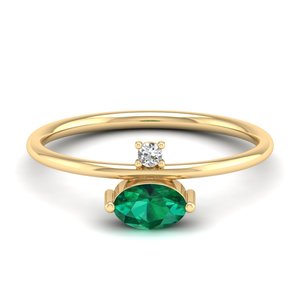 REYES precio de fábrica personalizado 14K 18K oro blanco moissanita y esmeralda anillos de piedras preciosas regalo de aniversario joyería para mujeres - Product Image 6