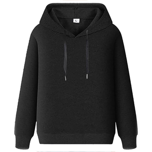 Sudaderas con capucha de invierno informales negras Jersey de peso pesado Sudaderas con capucha transpirables personalizadas para hombres - Product Image 3