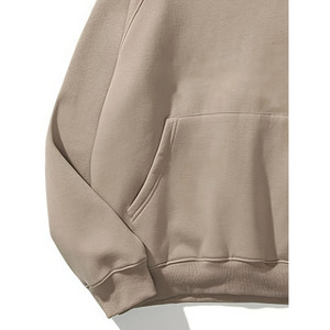 Sudadera con Capucha Extra Grande para Hombre, Color Sólido, Algodón French Terry, Transpirable, Estilo Casual de Otoño, con Bolsillo Canguro - Product Image 3