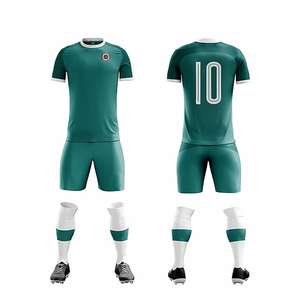 Fabricante de Uniformes de Fútbol Personalizados OEM, Marca Personalizada, Conjunto de Camiseta y Pantalones Cortos Deportivos Ligeros y Transpirables para Entrenamientos y Partidos - Product Image 1