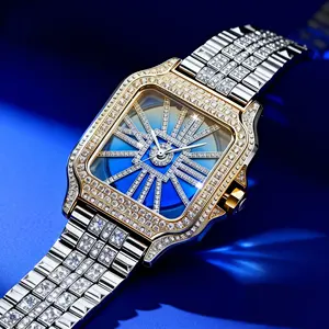 Montre de luxe en or rose sertie de diamants VVS Moissanite, montre de créateur pour femmes et hommes, style hip-hop, bijoux de haute qualité, cadeau - Product Image 2