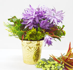 3 ขาทองเหลืองโบราณสีแจกันดอกไม้อลูมิเนียมนูนแจกันดอกไม้Royal Classicดูแฟนซีงานแต่งงานและบ้านแจกันดอกไม้ - Product Image 5