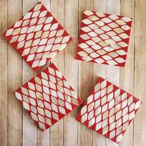 ที่รองแก้วหินอ่อนสีขาวแผ่นรองแก้วทรงกลม4ชิ้นแผ่นรองถ้วยชาสไตล์ทันสมัยอุปกรณ์รับประทานอาหารในครัวเรือนทรงสี่เหลี่ยมดีไซน์ทันสมัย - Product Image 6