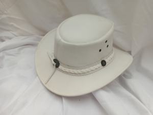 Chapeau de cowboy en cuir blanc de qualité supérieure, vente en gros, chapeau western en cuir véritable avec œillets de ventilation, chapeau de ranch western, chapeau de mode pour l'extérieur - Product Image 5