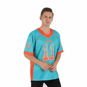 Camiseta de fútbol americano para jóvenes y adultos, ropa deportiva de equipo, camiseta de poliéster transpirable con mangas cortas, característica de talla grande - Product Image 1