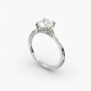 Bague de fiançailles classique en diamant solitaire à tige fendue pour toutes les occasions - Product Image 2