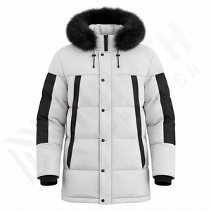 Veste parka à capuche pour homme de conception haut de gamme, personnalisée, en coton, isolée thermiquement, coupe-vent, lourde, pour la neige - Product Image 1