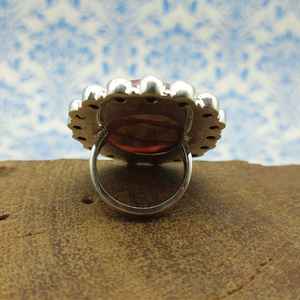 925 Sterling Silver Boho <b>Ring</b> 2024 Best Seller Handmade Oval Shape Rhodochrosite <b>Pearl</b> Gemstone Multiple Stones Diamond Weddings - Product Image 4