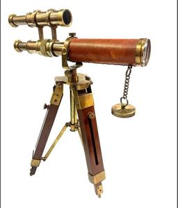 Telescopio Marítimo Antiguo de Doble Tubo de Calidad Premium, Hecho a Mano, con Soporte de Latón, el Mejor Artículo para Regalo - Product Image 1