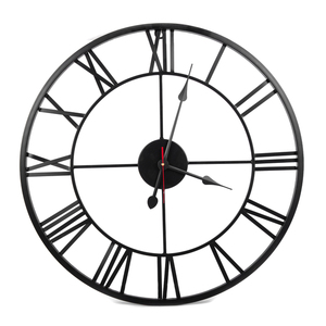 Custom Designed Classic Iron Metal Wall <b>Clock</b> With Roman Numerals Original Indian Manufacture for Home Decoration <b>LED</b> Display - Product Image 1