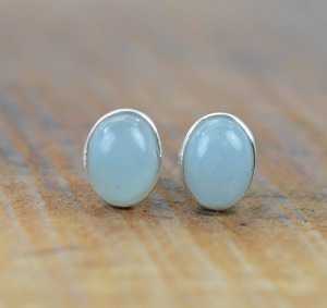 Aigue-marine pierres précieuses boucles d'oreilles bijoux pour femmes argent Boho Style bijoux 925 argent Sterling tendance boucles d'oreilles faites à la main - Product Image 3