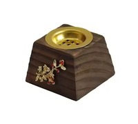 Brûleur à Bakhoor en bois moderne, pot à parfum artisanal avec couvercle et parfum, brûleur à Bakhoor en bois antique