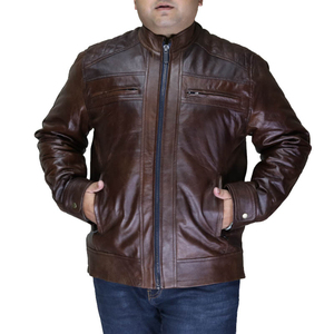 Veste en cuir et toile de haute qualité pour homme, couleur personnalisée, 100% cuir, logo personnalisé, service OEM - Product Image 5
