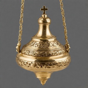 GraceFume Holy Flame Quemador de incienso de carbón antiguo Incensario de latón hecho a mano para misas y ofrendas espirituales - Product Image 2