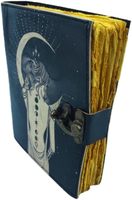 NEW ERA Journal en cuir vintage antique, Papier fait main à bords festonnés, Reliure cousue au fil, Couverture rigide, Personnalisable
