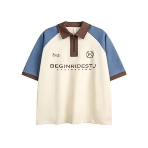 Polo décontracté de couleur contrastée avec chemise à manches courtes pour hommes personnalisation vente en gros en usine - Product Image 3